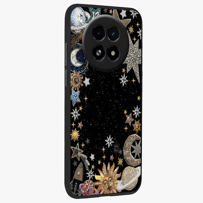 Galactic Jewel Stars Glass Case upright view showcasing glittering star jewel artwork with vibrant galaxy theme.