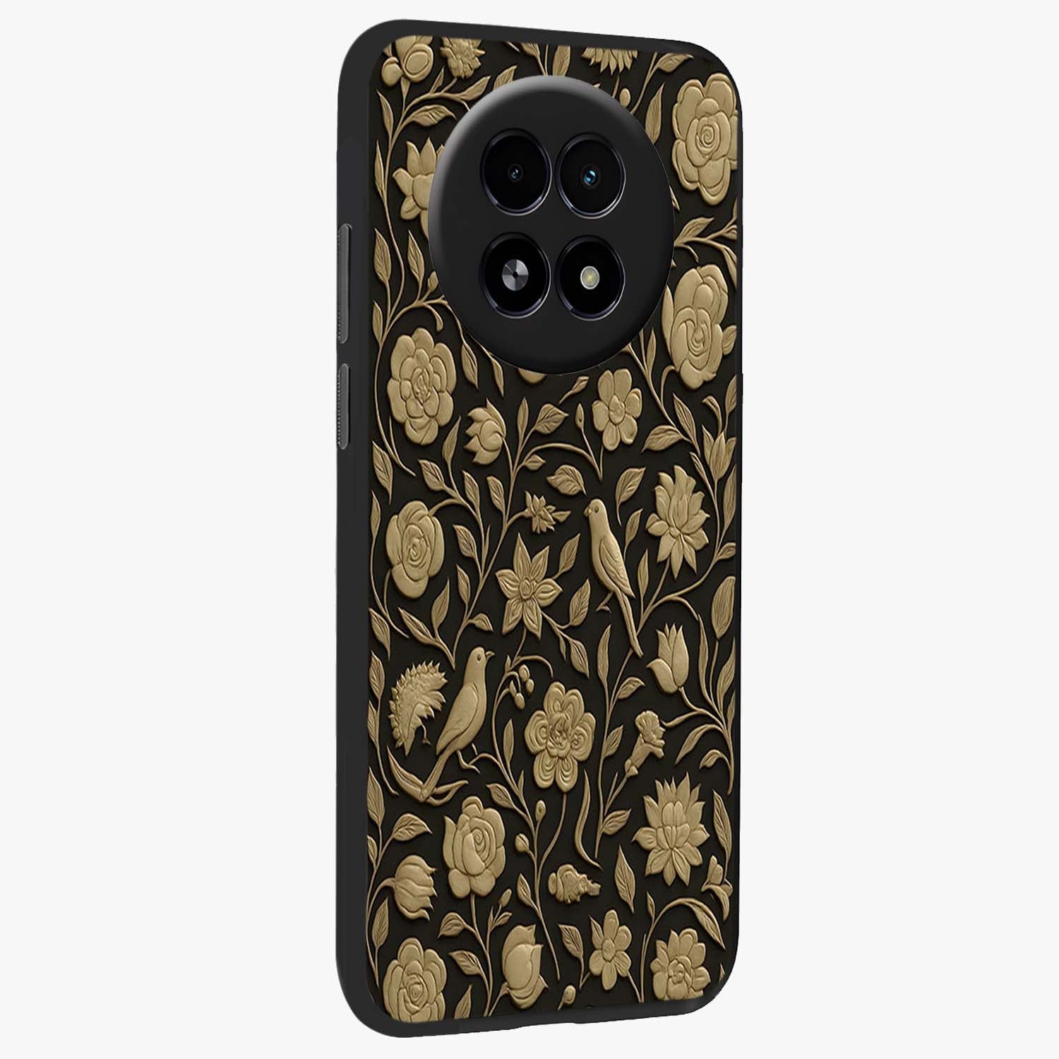 Golden Evil Eye Mandala Glass Case upright view showcasing decorative evil eye mandala artwork with spiritual aesthetic style.