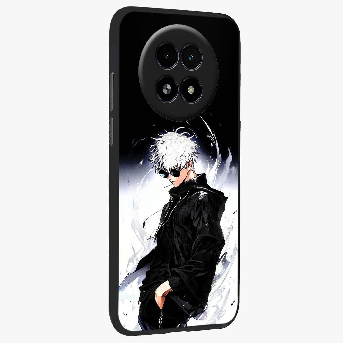 Limitless Shadow King Glass Case upright view showcasing bold shadow warrior artwork with epic fantasy theme.