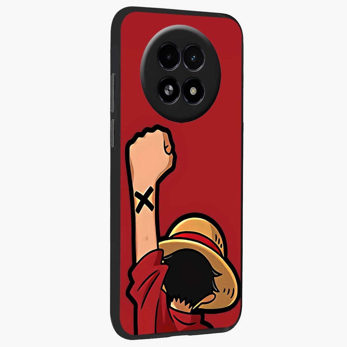 Luffy X Spirit Glass Case upright view showcasing striking anime artwork with adventurous character theme.