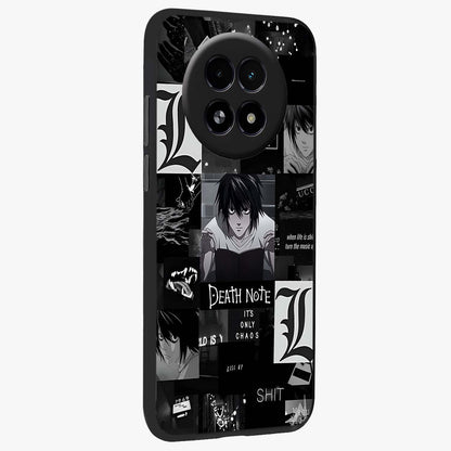 Midnight Chaos Mind Glass Case upright view showcasing expressive abstract artwork with bold dark theme.