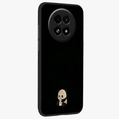 Midnight Panda Love Glass Case upright view showcasing charming panda artwork with playful romantic theme.