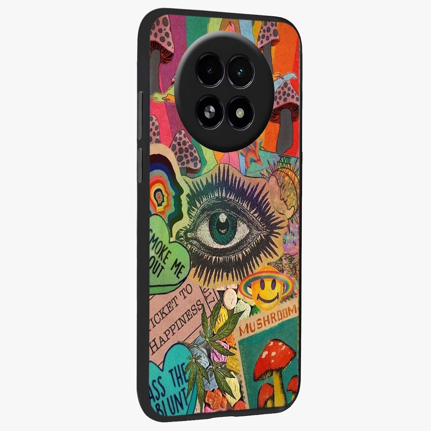 Mystic Eye Wonderland Glass Case upright view showcasing symbolic eye artwork with mysterious fantasy theme.