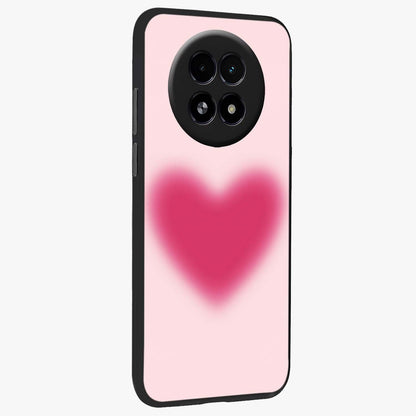 Pink Aura Heart Glass Case upright view showcasing romantic heart artwork with soft pastel theme.