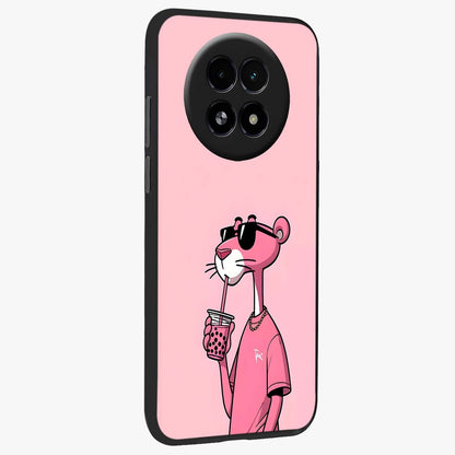 Pink Panther Glass Case upright view showcasing fun animated artwork with stylish retro cartoon theme.