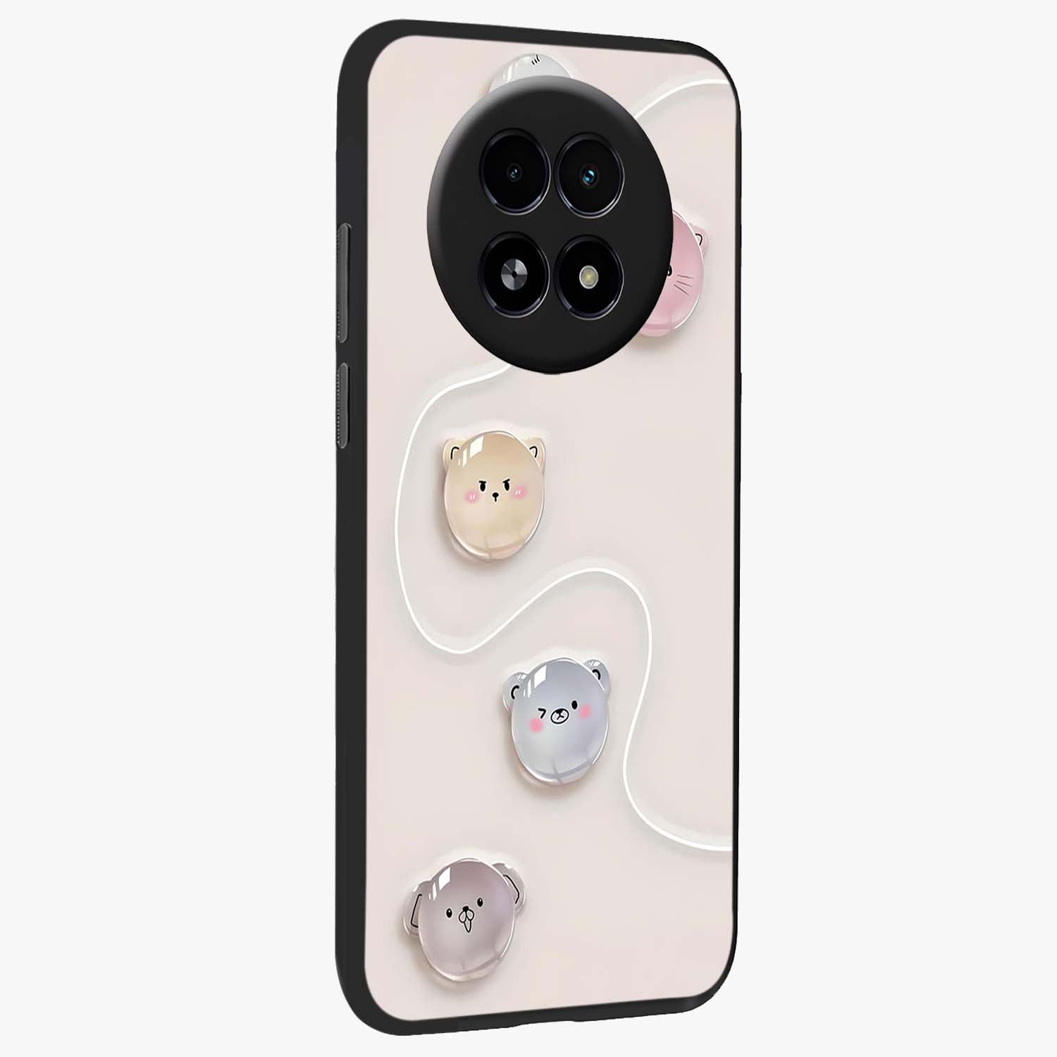 Puffy Face Parade Glass Case upright view showcasing adorable character artwork with cheerful animated theme.