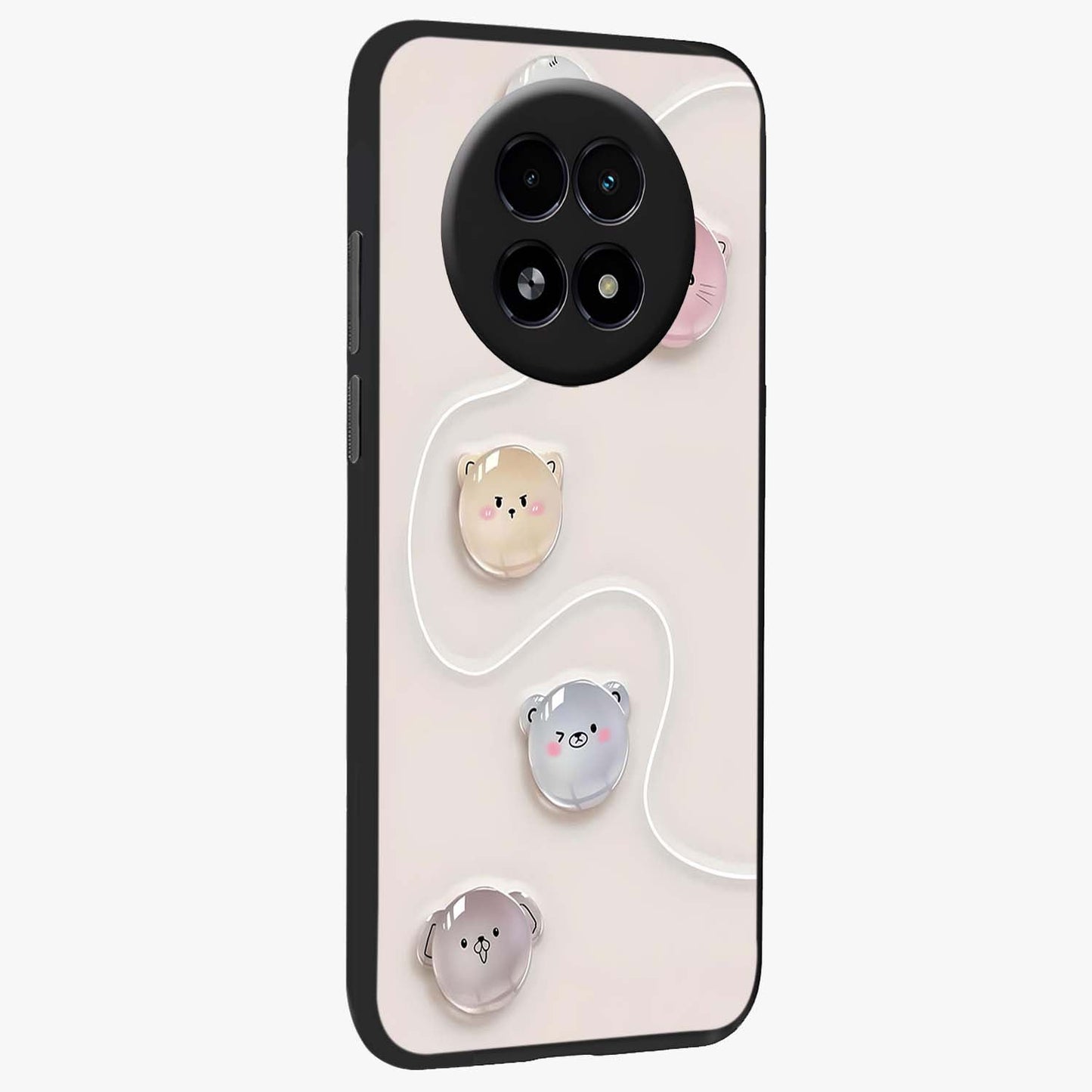 Puffy Face Parade Glass Case upright view showcasing adorable character artwork with cheerful animated theme.
