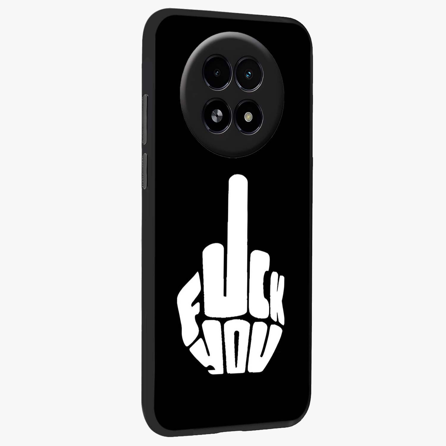 Rebel Mode On Glass Case upright view showcasing striking statement artwork with bold rebellious theme.
