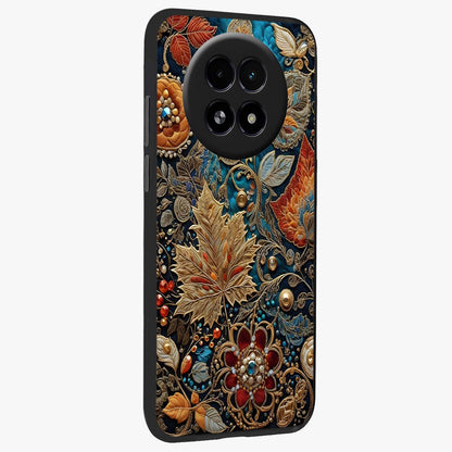 Royal Jewel Garden Glass Case upright view showcasing rich floral artwork with luxurious garden theme.