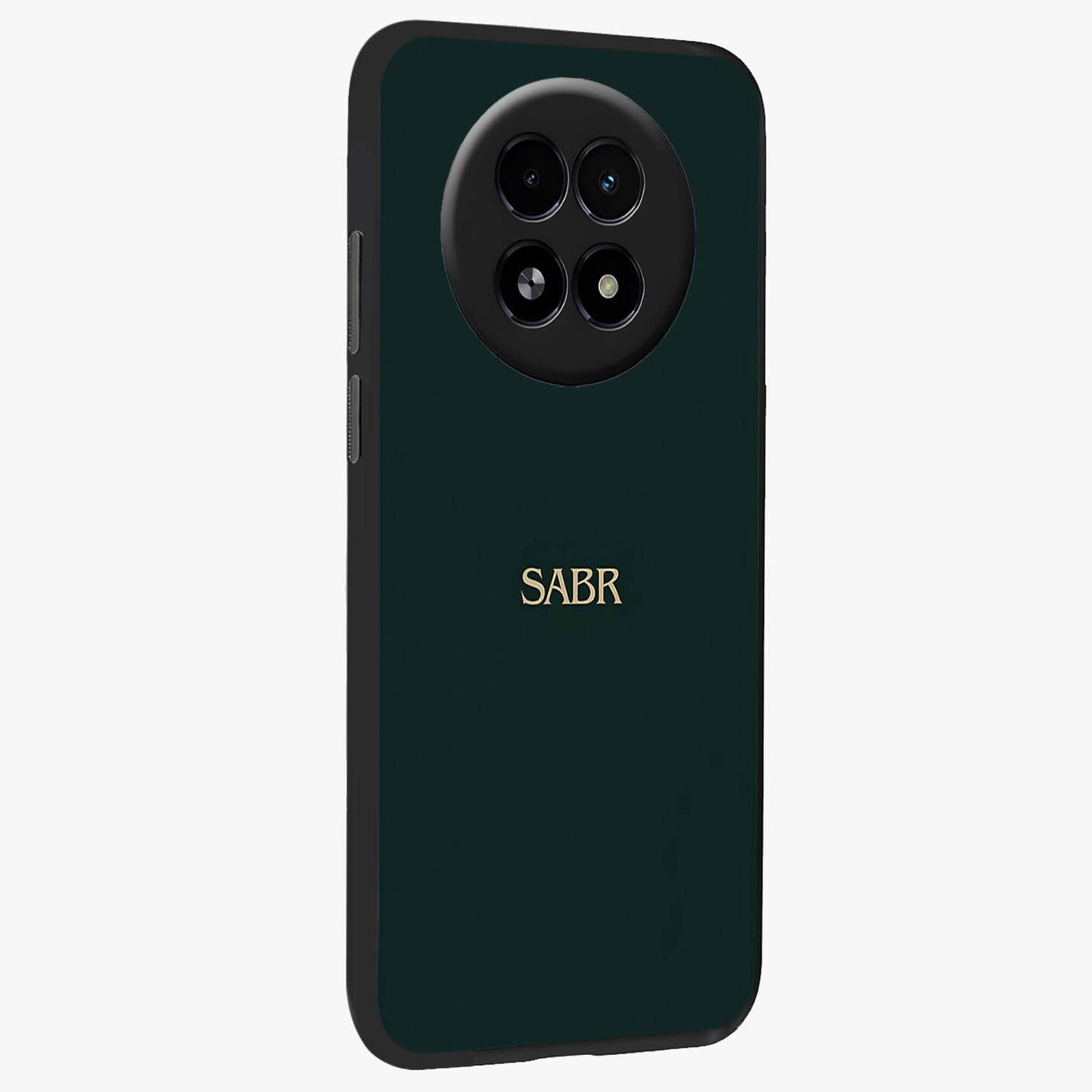 Sabr Minimal Patience Glass Case upright view showcasing calm minimalist artwork with motivational patience theme.