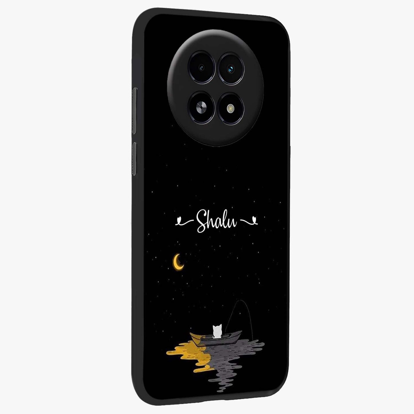Silent Night Row Glass Case upright view showcasing tranquil night artwork with serene landscape theme.