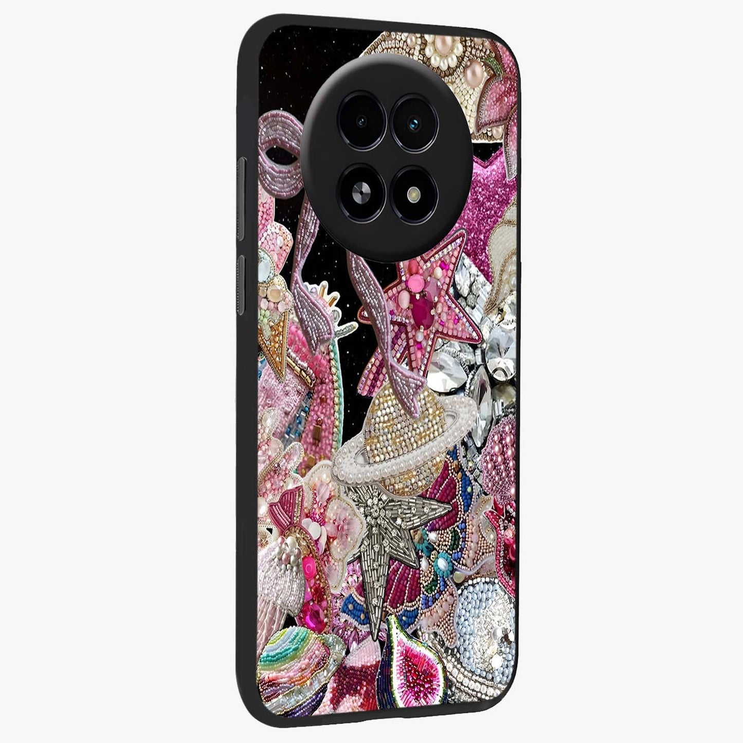 Starlit Jewel Dream Glass Case upright view showcasing radiant star inspired artwork with magical night theme.