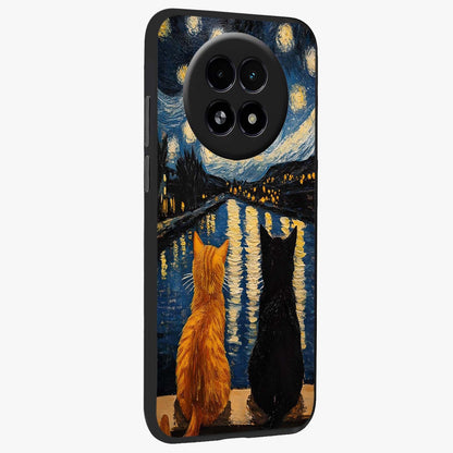 Starry River Cats Glass Case upright view showcasing adorable cat artwork with magical river and stars theme.