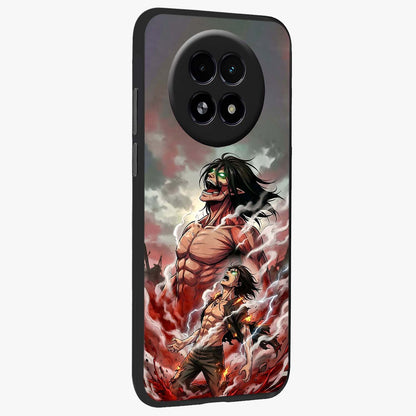 Titan Awakening Fury Glass Case upright view showcasing intense titan artwork with epic fantasy theme.