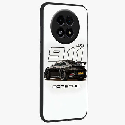 Turbo Legacy Icon Glass Case upright view showcasing bold racing inspired artwork with classic car theme.
