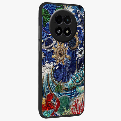 Universe Underwater Spark Glass Case upright view showcasing magical underwater galaxy artwork with vibrant cosmic theme.