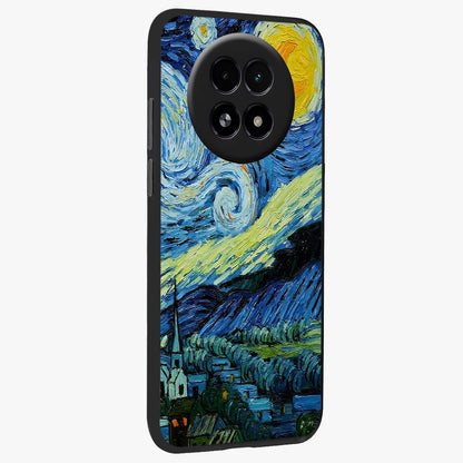 Van Gogh Art Glass Case upright view showcasing expressive painting style artwork with timeless artistic theme.