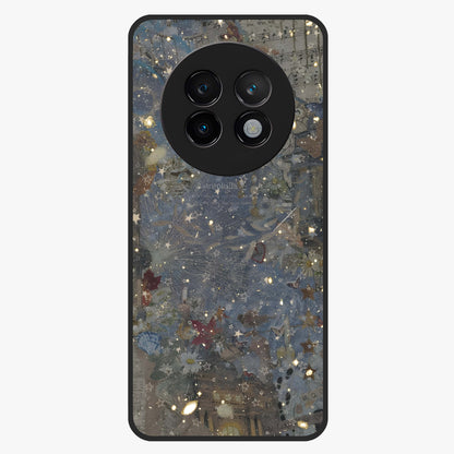 Aesthetic Astrolophia Glass Case showing flat back view with dreamy aesthetic design and glossy glass finish.