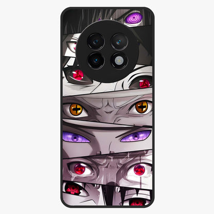 Eyes of Destiny Glass Case showing flat back view with striking eye themed artwork and glossy glass finish.