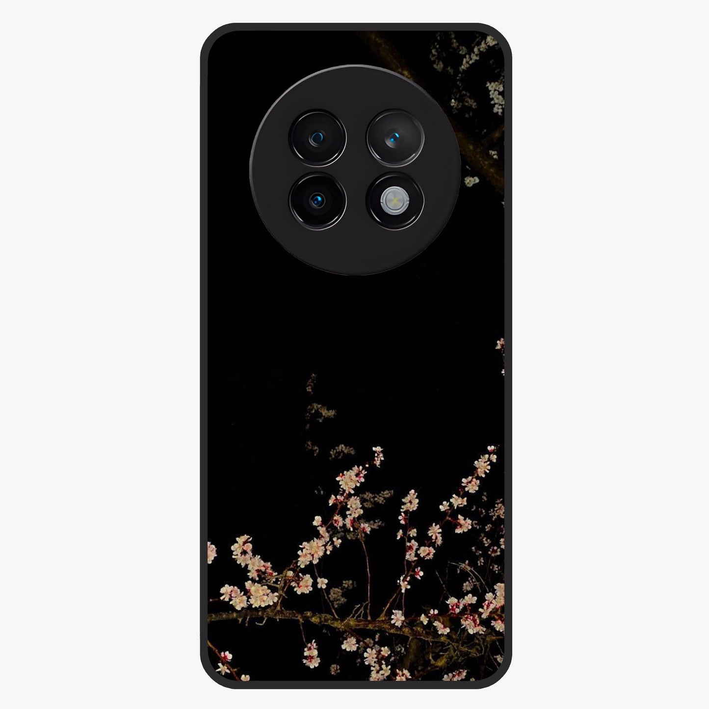 Petal Moon Light With Custom Name Glass Case showing flat back view with floral moonlight artwork and personalized name design.