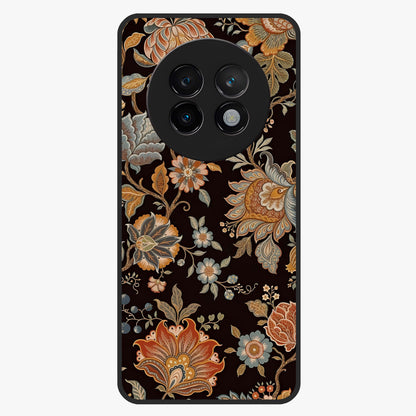 Vintage Floral Dream Glass Case showing flat back view with classic floral artwork and glossy glass finish.