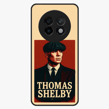 Vintage Mafia Authority Glass Case showing flat back view with bold vintage mafia inspired artwork and glossy glass finish.