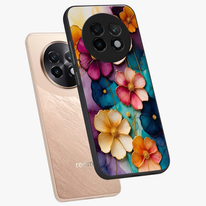 Artlyn Grace Flower Pattern Glass Case displayed in angled mockup highlighting delicate flower pattern design and smooth glass surface.