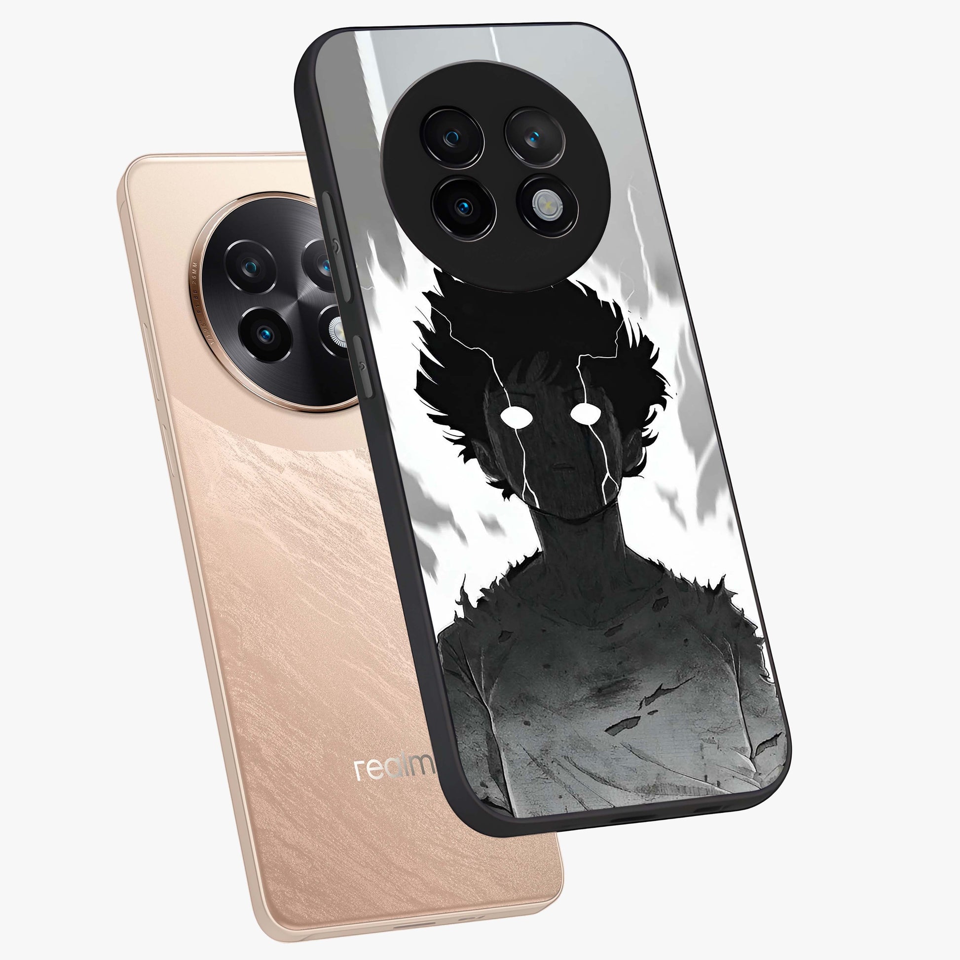 Awakened Inner Rage Glass Case displayed in angled mockup highlighting powerful graphic design and bold artistic theme.