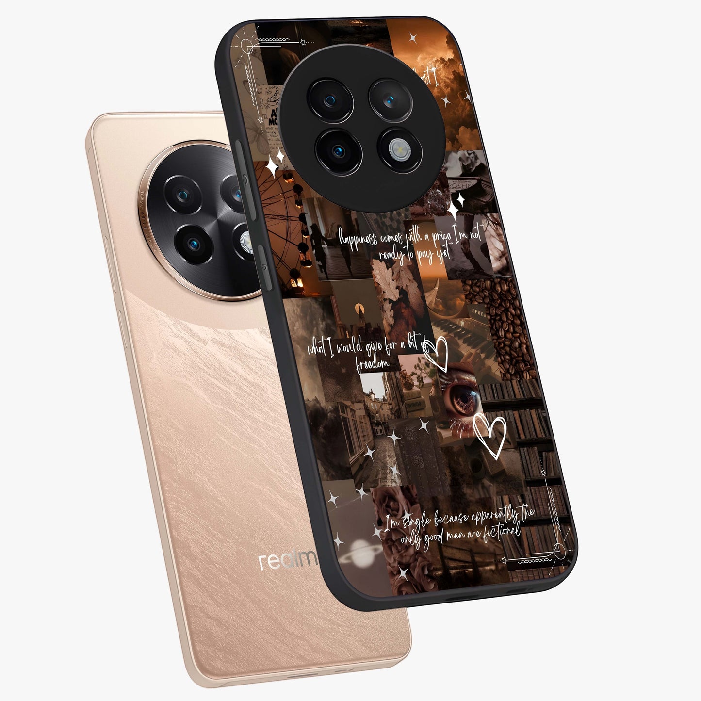 Bittersweet Aesthetic Chaos Glass Case displayed in angled mockup highlighting expressive abstract artwork and edgy aesthetic theme.