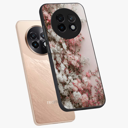 Blush Blossom Cloud Glass Case displayed in angled mockup highlighting soft cloud and blossom design with pastel aesthetic.