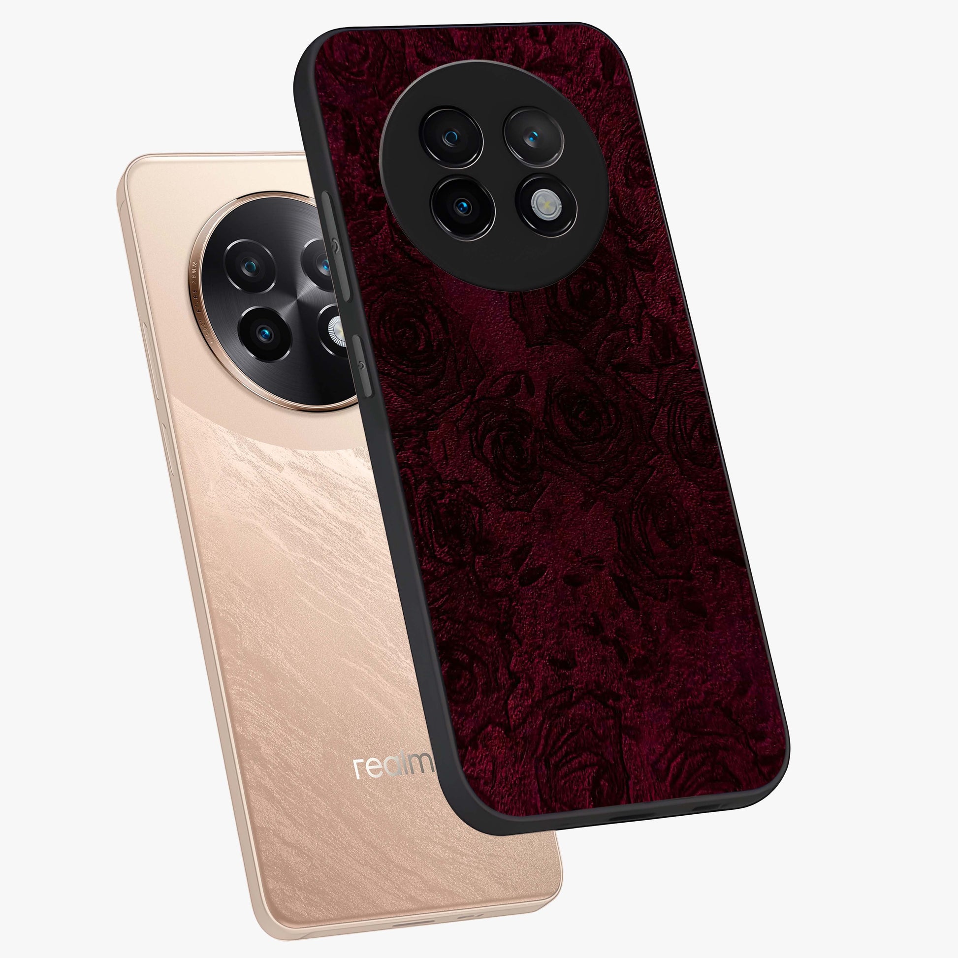 Crimson Fade Flow Glass Case displayed in angled mockup highlighting smooth gradient design with modern aesthetic style.