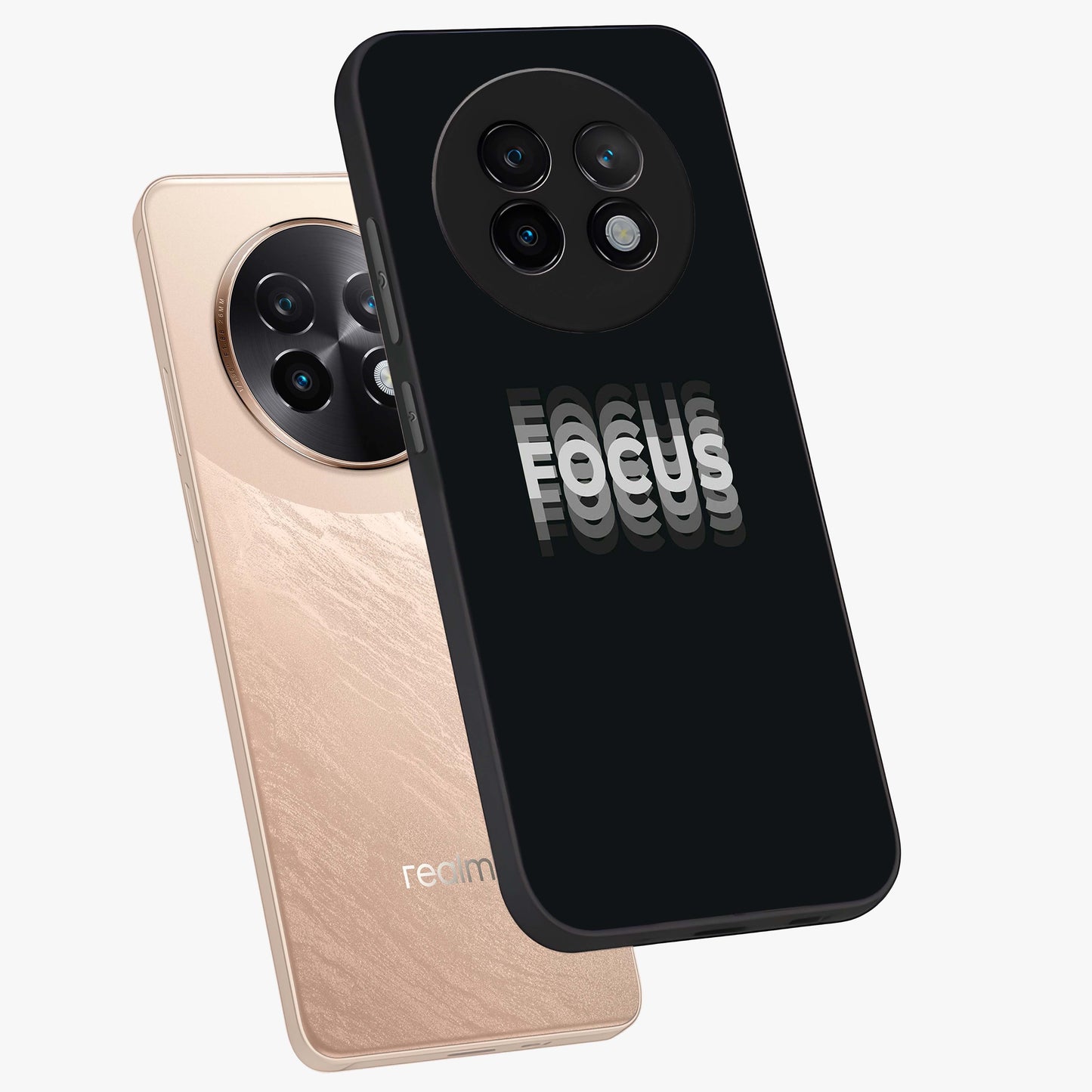 Focus Mode On Glass Case displayed in angled mockup highlighting clean minimal text artwork with modern aesthetic style.