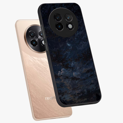 Lunar Veil Silence Glass Case displayed in angled mockup highlighting soft lunar design with peaceful celestial aesthetic.