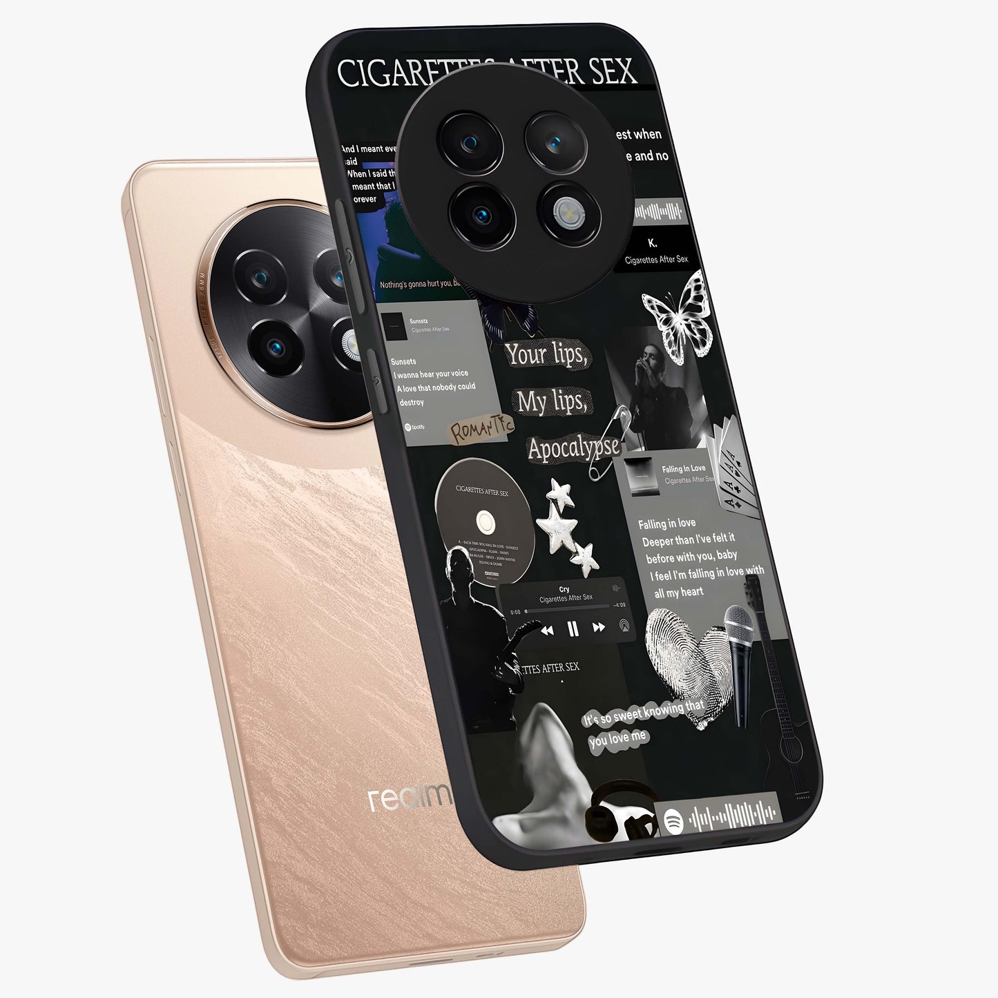 Midnight Love Echo Glass Case displayed in angled mockup highlighting elegant love inspired design with deep aesthetic style.