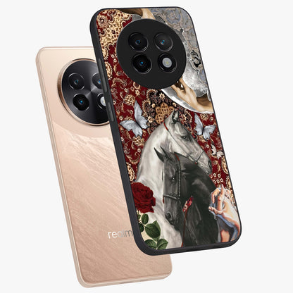 Moonlit Royal Stallion Glass Case displayed in angled mockup highlighting powerful stallion illustration with royal night aesthetic.