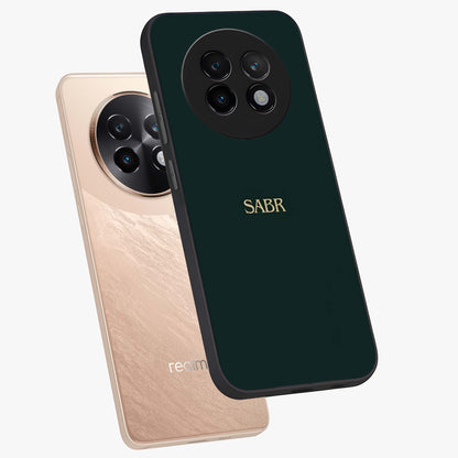 Sabr Minimal Patience Glass Case displayed in angled mockup highlighting simple inspirational design with clean aesthetic style.