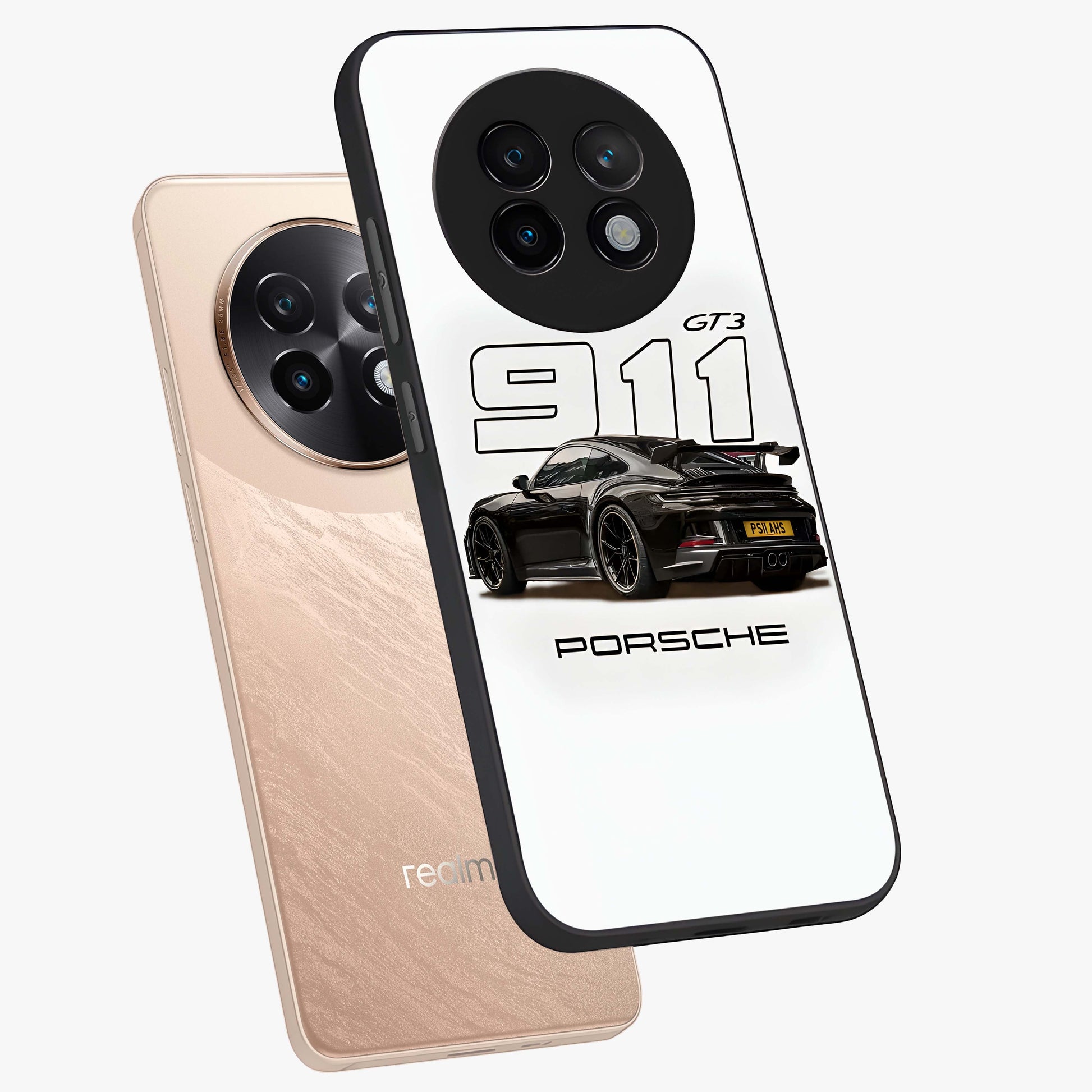 Turbo Legacy Icon Glass Case displayed in angled mockup highlighting dynamic automotive design with performance aesthetic.