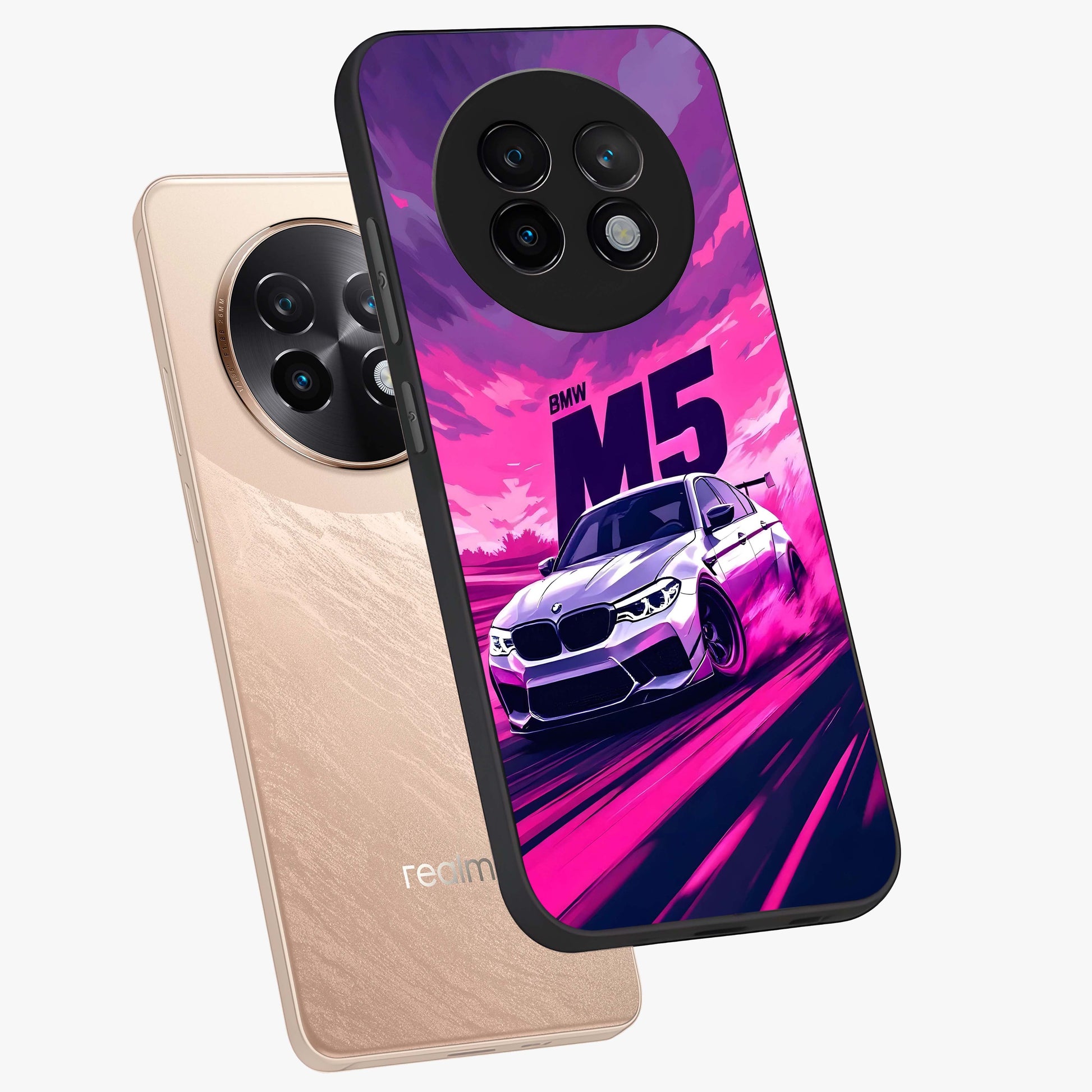 Velocity Drift Pulse Glass Case displayed in angled mockup highlighting dynamic drift design with sporty automotive aesthetic.