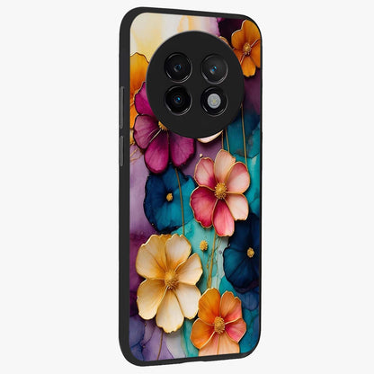 Artlyn Grace Flower Pattern Glass Case upright view showcasing graceful floral artwork with aesthetic botanical style.