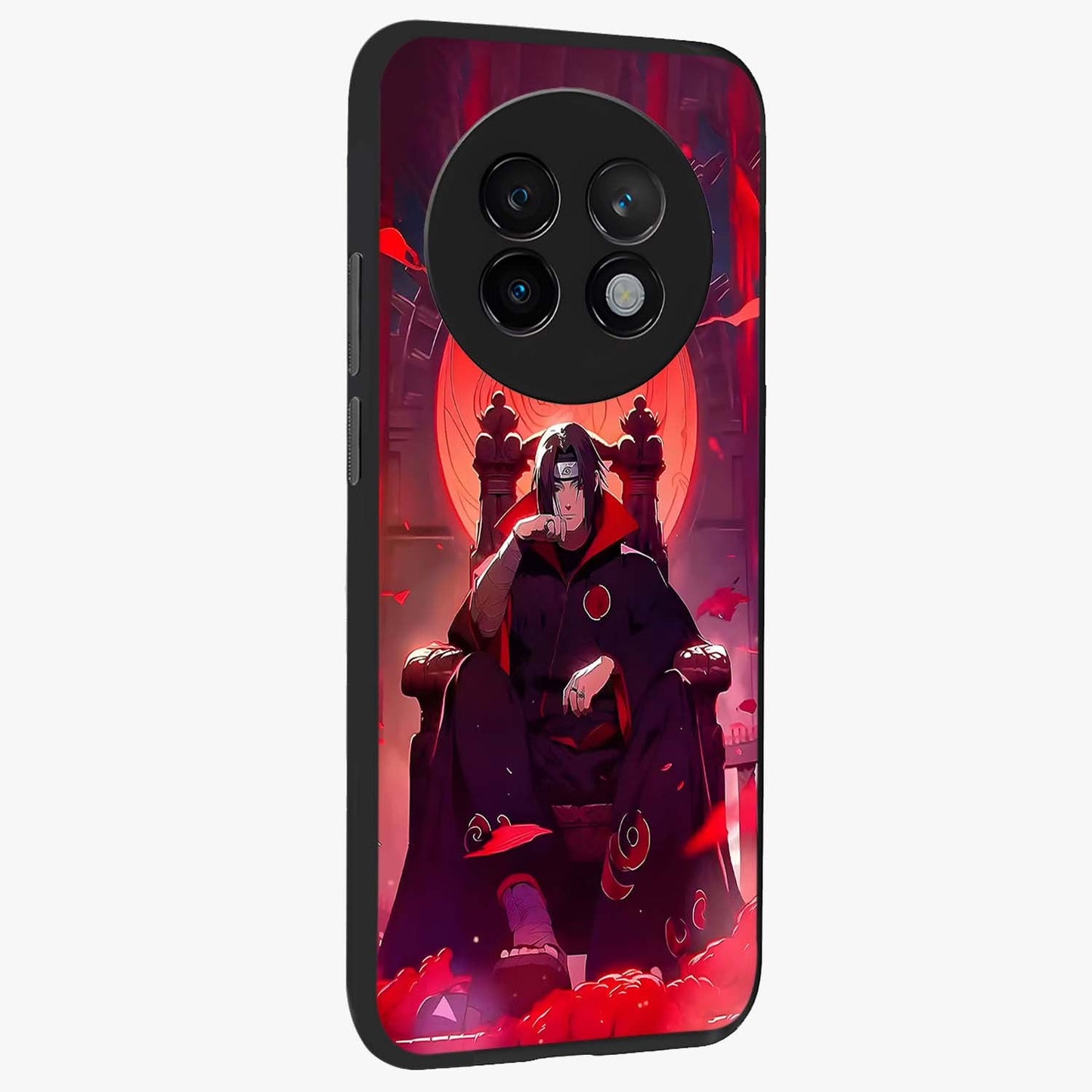 Blood Moon Sovereign Glass Case upright view showcasing powerful moon inspired artwork with cosmic aesthetic style.