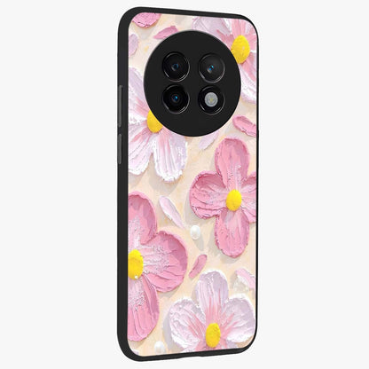 Blush Bloom Texture Glass Case upright view showcasing delicate blush floral texture with modern minimal style.