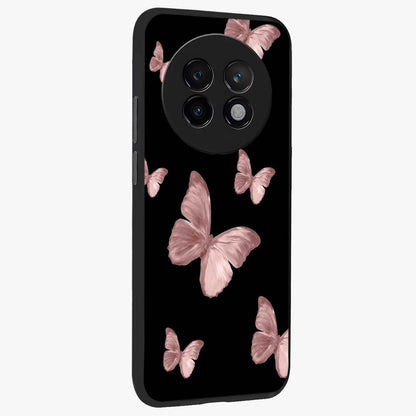 Butterfly Pattern Glass Case upright view showcasing graceful butterfly artwork with soft decorative theme.