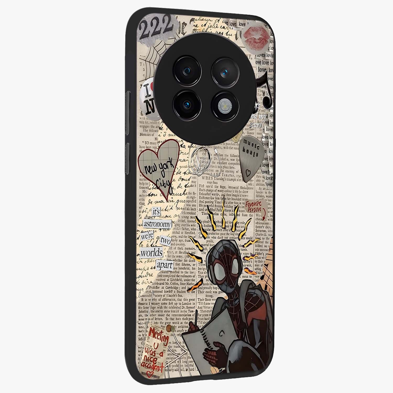 City Dream Sketch Glass Case upright view showcasing urban skyline artwork with stylish hand drawn design.