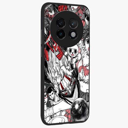 Crimson Chaos Panel Glass Case upright view showcasing intense crimson artwork with dramatic aesthetic style.
