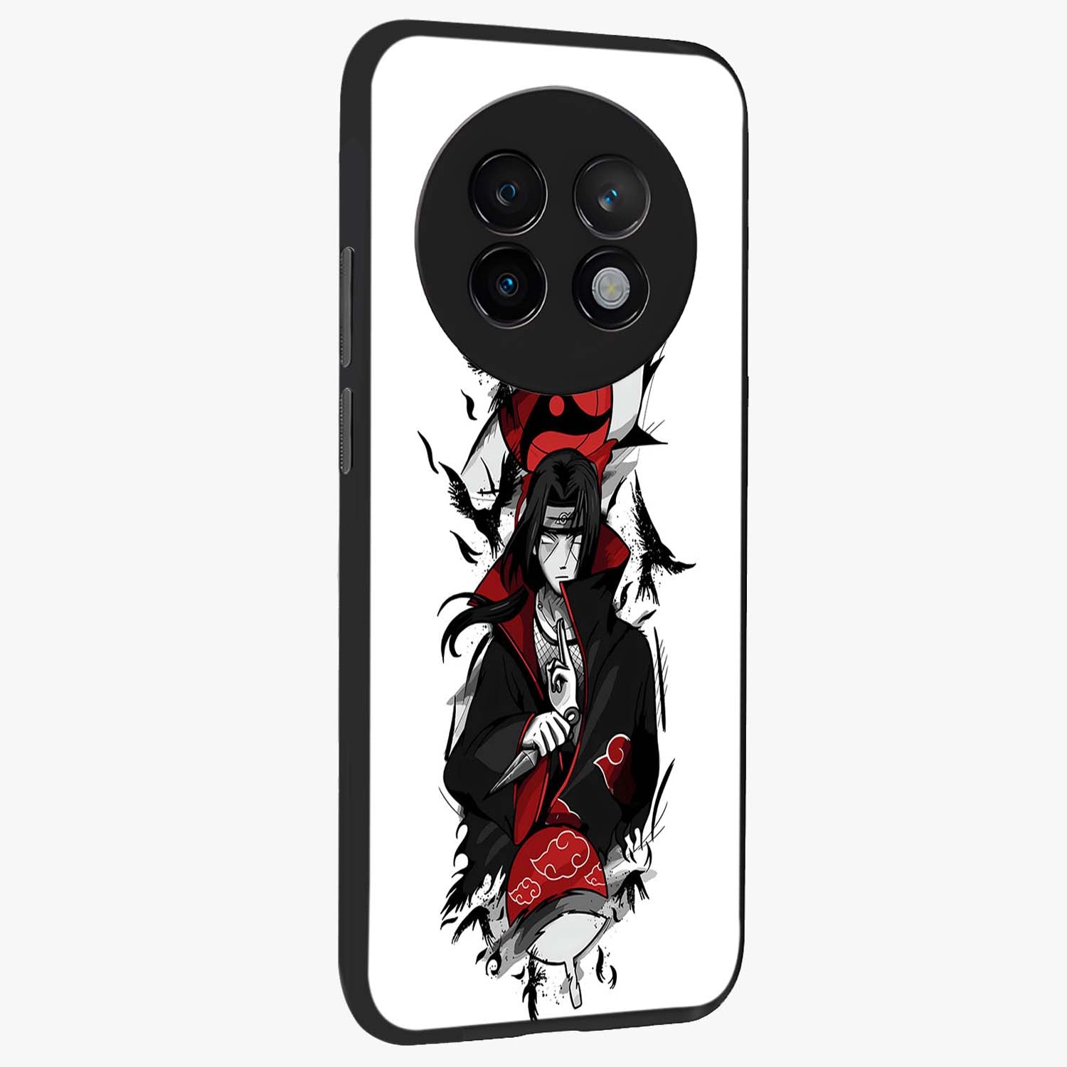 Itachi Limited Edition Naruto Anime Glass Case upright view showcasing intense anime artwork with powerful character theme.