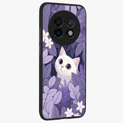 Lilac Hide Peek Cat Glass Case upright view showcasing charming cat artwork with adorable peek theme.