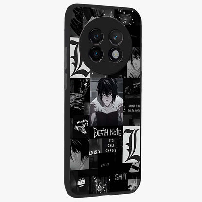Midnight Chaos Mind Glass Case upright view showcasing expressive abstract artwork with bold dark theme.