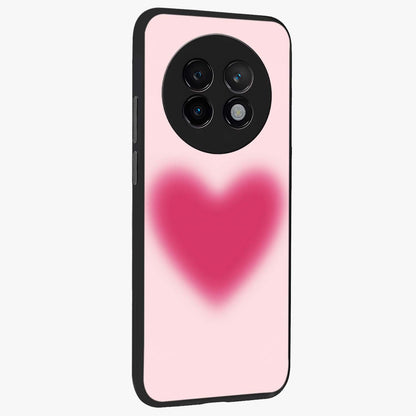 Pink Aura Heart Glass Case upright view showcasing romantic heart artwork with soft pastel theme.