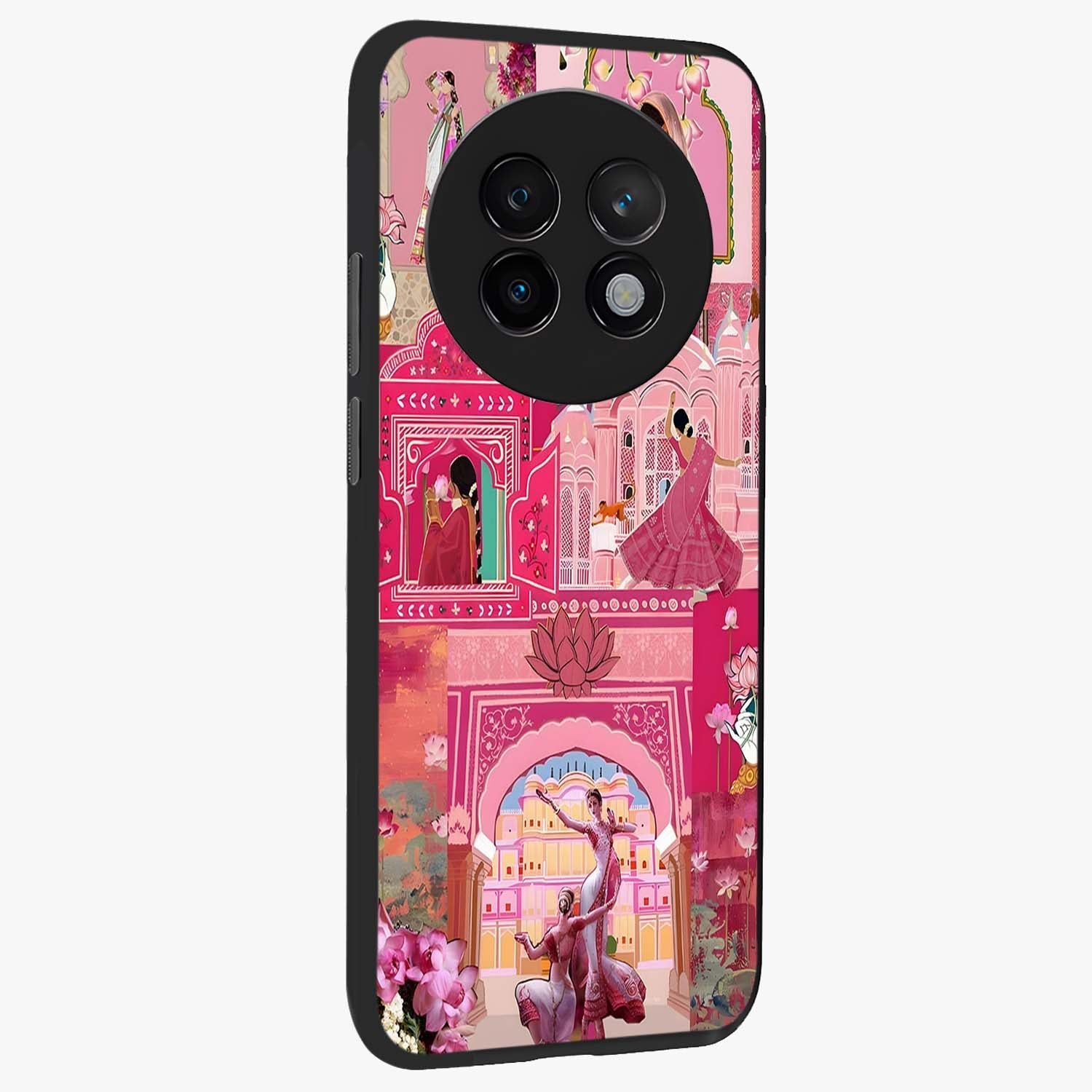 Pink Palace Muse Glass Case upright view showcasing artistic palace artwork with graceful royal theme.