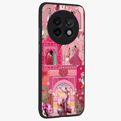 Pink Palace Muse Glass Case upright view showcasing artistic palace artwork with graceful royal theme.